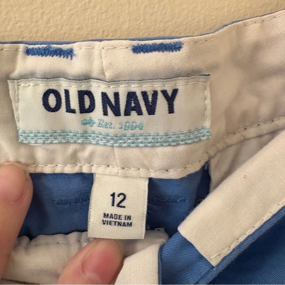 Women's Old Navy Palm Tree Embordered Blue Shorts Size 12 - Picture 3 of 4